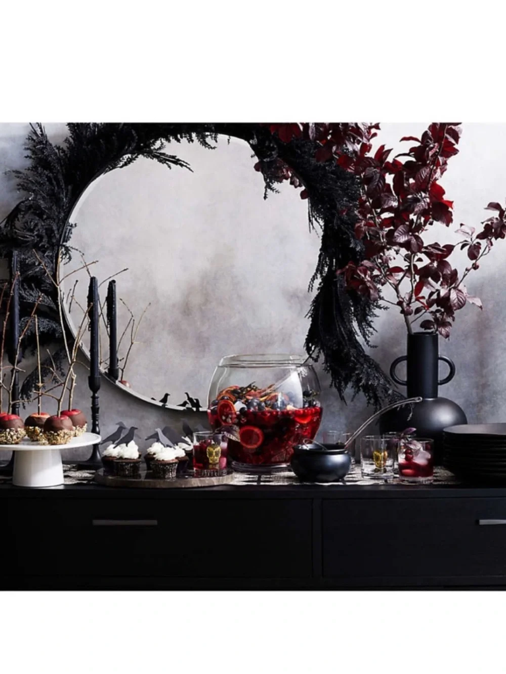 Crate and Barrel Small Ceramic Black Cauldron Bowl